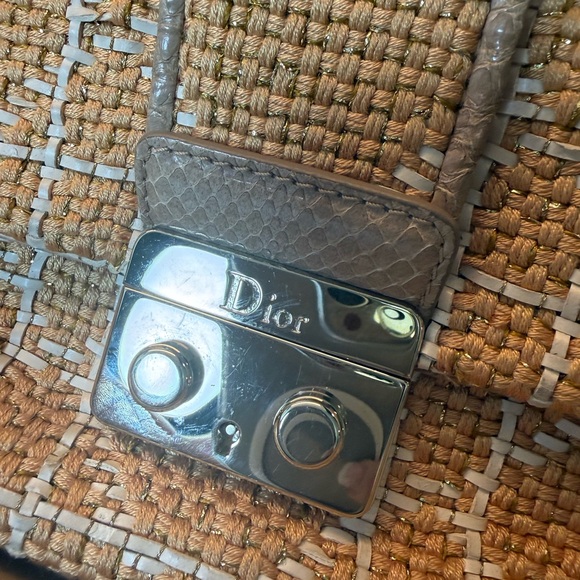 Dior Limited Edition Miss Dior Flap Bag Woven Tweed & Python Snakeskin Trim - Picture 5 of 16